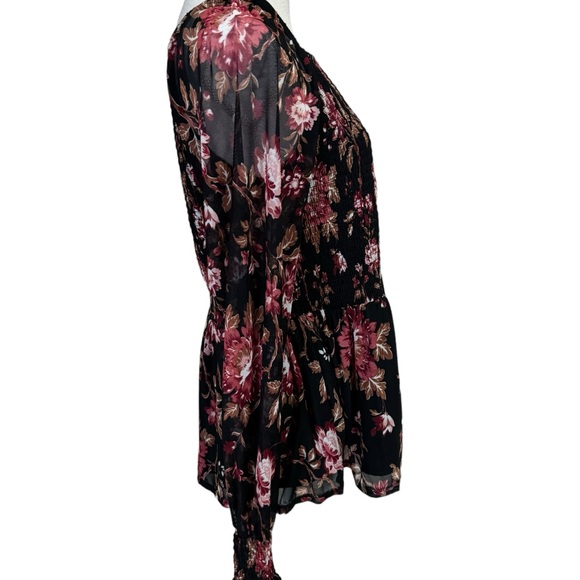 ❤️PERFECT for FALL!! BEAUTIFUL   FLORAL PRINT   BOHO STYLE TOP     LARGE - Picture 4 of 9